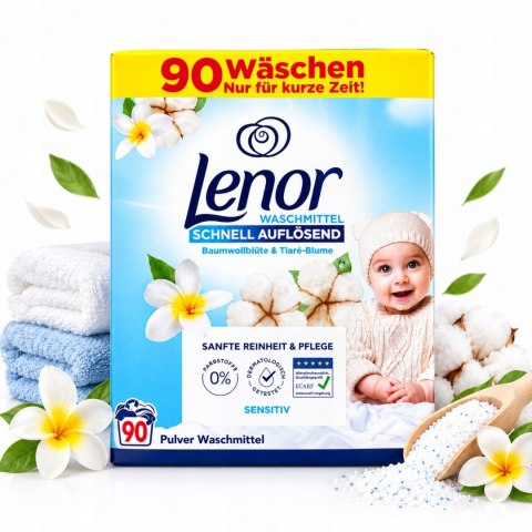 LENOR Sensitive Proszek do Prania 4,95 kg 90 Prań Bawełna Tiare