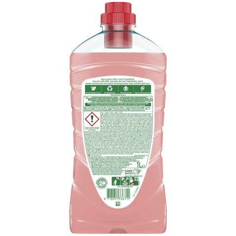 AJAX PŁYN do Mycia Czyszczenia Podłogi Fiesta Hibiscus Kwiatowy Bez Smug 1L