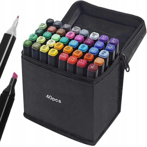 ALKOHOLOWE MARKERY PRO FLAMASTRY PISAKI DWUSTRONNE MAZAKI ZESTAW 48x +TORBA