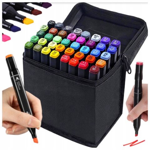 ALKOHOLOWE MARKERY PRO FLAMASTRY PISAKI DWUSTRONNE MAZAKI ZESTAW 48x +TORBA