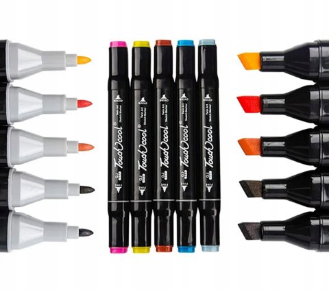 ALKOHOLOWE MARKERY PRO FLAMASTRY PISAKI DWUSTRONNE MAZAKI ZESTAW 48x +TORBA