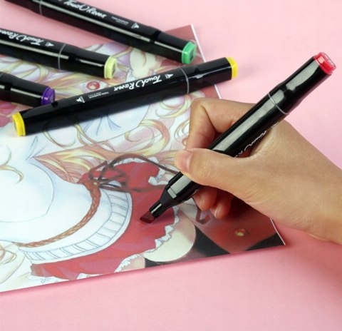 ALKOHOLOWE MARKERY PRO FLAMASTRY PISAKI DWUSTRONNE MAZAKI ZESTAW 48x +TORBA