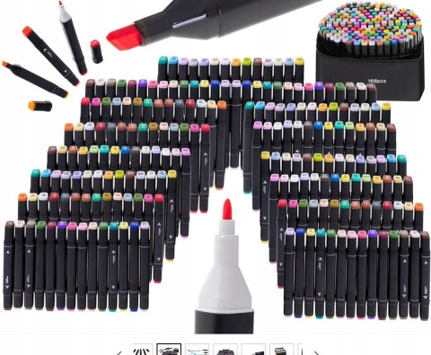 ALKOHOLOWE MARKERY PRO FLAMASTRY PISAKI DWUSTRONNE MAZAKI ZESTAW 48x +TORBA