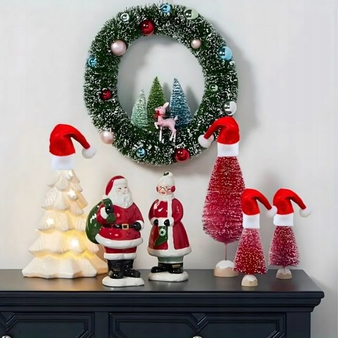 ETUI NA SZTUĆCE ŚWIĄTECZNE CZAPKA MIKOŁAJA POKROWCE NA WIDELEC NÓŻ 12 SZT