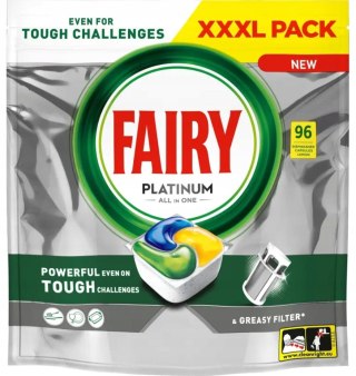 Fairy Platinum Kapsułki All In One do zmywarki cytrynowe tabletki 96 sztuk