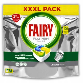Fairy Platinum Kapsułki do Zmywarki Tabletki All in One Oryginał lemon 100