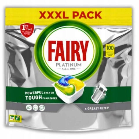 Fairy Platinum Kapsułki do Zmywarki Tabletki All in One Oryginał lemon 100