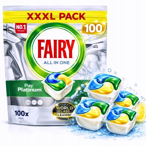 Fairy Platinum Kapsułki do Zmywarki Tabletki All in One Oryginał lemon 100