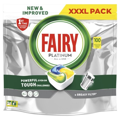 Fairy Platinum Kapsułki do Zmywarki Tabletki All in One Oryginał lemon 100