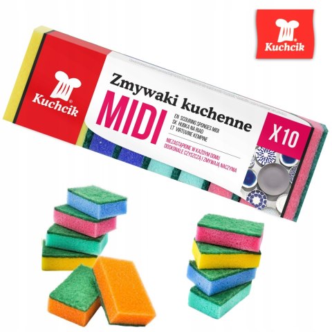 GĄBKA Zmywak kuchenny ostry Kuchcik gąbki do mycia naczyń 10 szt.