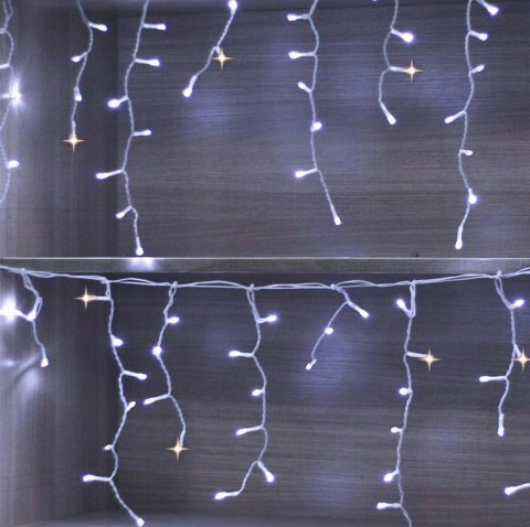 KURTYNA ŚWIETLNA SOPLE LAMPKI CHOINKOWE GIRLANDA 300 LED FLASH ZIMNE IP44