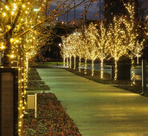 LAMPKI ŚWIĄTECZNE CHOINKOWE NA CHOINKĘ Zewnętrzne Wewnętrzne 200 LED CIEPŁE
