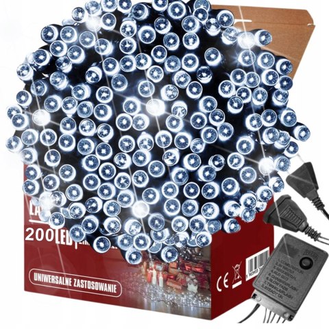 LAMPKI ŚWIĄTECZNE CHOINKOWE NA CHOINKĘ Zewnętrzne Wewnętrzne 200 LED ZIMNE