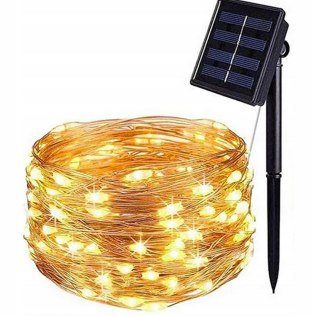 LAMPKI ŚWIĄTECZNE ZEWNĘTRZNE CHOINKOWE DRUCIK SOLARNE DRUCIKI 100LED CIEPŁE