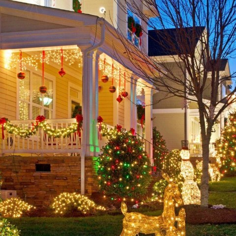 LAMPKI ŚWIĄTECZNE ZEWNĘTRZNE CHOINKOWE DRUCIK SOLARNE DRUCIKI 100LED CIEPŁE