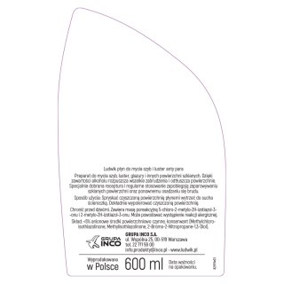 Ludwik Płyn do mycia szyb i glazury antypara 600 ml
