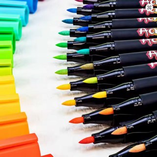 MARKERY PISAKI AKRYLOWE PĘDZELEK MAZAKI Z FARBĄ Flamastry WODOODPORNE 36szt