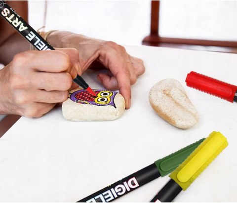 MARKERY PISAKI AKRYLOWE PĘDZELEK MAZAKI Z FARBĄ Flamastry WODOODPORNE 36szt