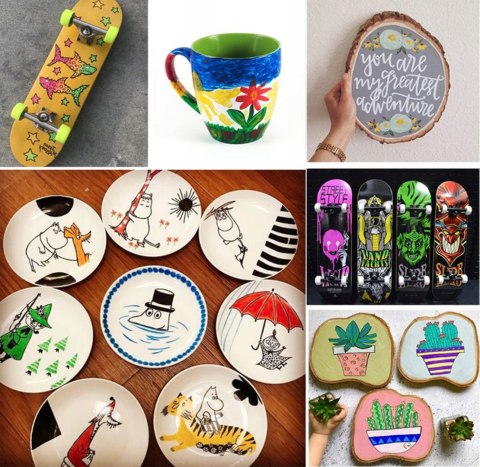 MARKERY PISAKI AKRYLOWE PĘDZELEK MAZAKI Z FARBĄ Flamastry WODOODPORNE 36szt