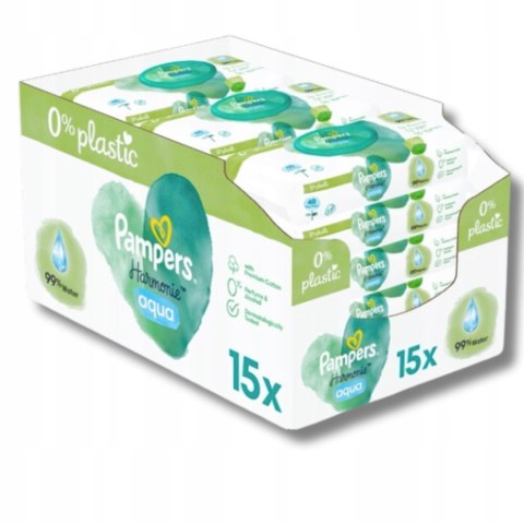 Pampers Chusteczki Nawilżane Aqua Harmonie 99% wody 15x48
