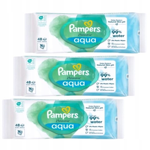 Pampers Chusteczki Nawilżane Aqua Harmonie 99% wody 15x48