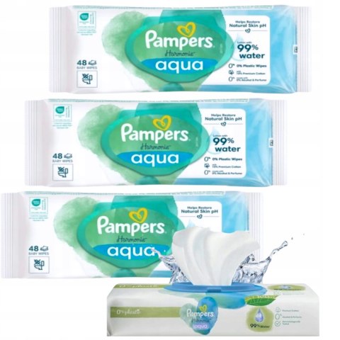 Pampers Chusteczki Nawilżane Aqua Harmonie 99% wody 15x48