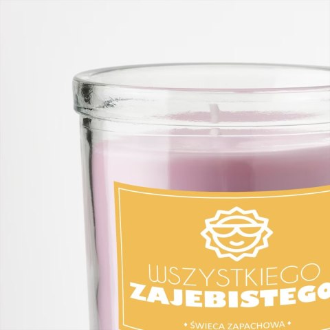 ŚWIECA SOJOWA ŚWIECZKA ZAPACHOWA etykieta WSZYSTKIEGO ZAJEBISTEGO PREZENT