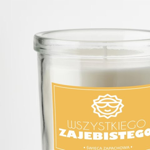 ŚWIECA SOJOWA ŚWIECZKA ZAPACHOWA etykieta WSZYSTKIEGO ZAJEBISTEGO PREZENT