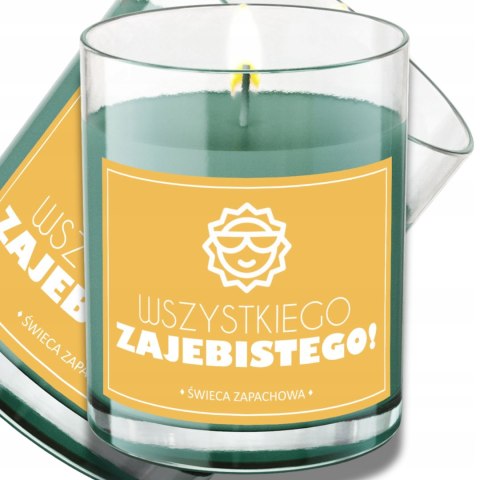 ŚWIECA SOJOWA ŚWIECZKA ZAPACHOWA etykieta WSZYSTKIEGO ZAJEBISTEGO PREZENT