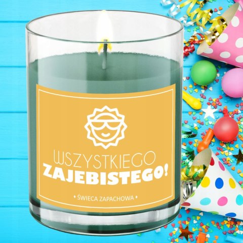 ŚWIECA SOJOWA ŚWIECZKA ZAPACHOWA etykieta WSZYSTKIEGO ZAJEBISTEGO PREZENT