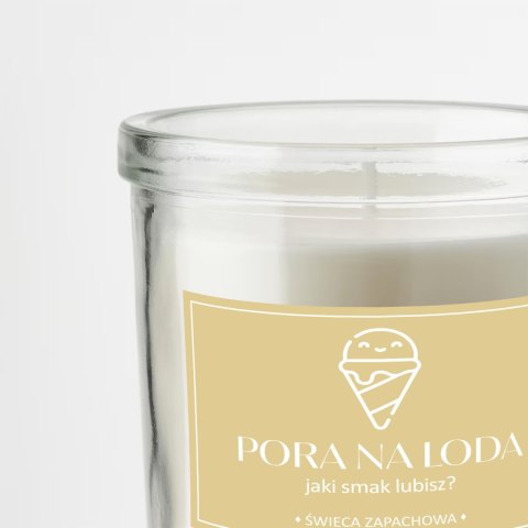 ŚWIECA SOJOWA ŚWIECZKA ZAPACHOWA wesoła etykieta PORA NA LODA PREZENT 40H