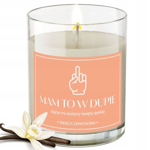 ŚWIECA SZKLANA SOJOWA ŚWIECZKA ZAPACHOWA etykieta MAM TO W D*PIE PREZENT
