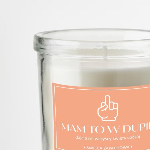 ŚWIECA SZKLANA SOJOWA ŚWIECZKA ZAPACHOWA etykieta MAM TO W D*PIE PREZENT