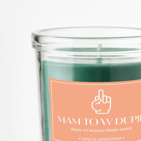 ŚWIECA SZKLANA SOJOWA ŚWIECZKA ZAPACHOWA etykieta MAM TO W D*PIE PREZENT