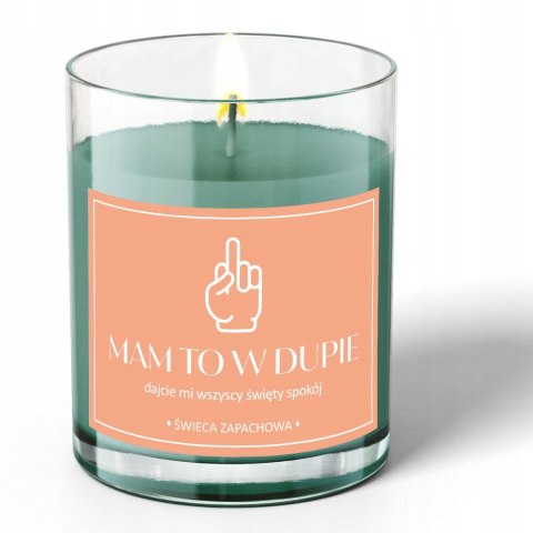 ŚWIECA SZKLANA SOJOWA ŚWIECZKA ZAPACHOWA etykieta MAM TO W D*PIE PREZENT