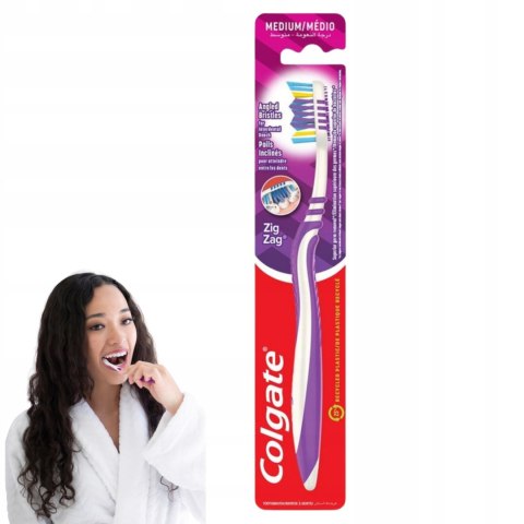 Szczoteczka do zębów Colgate Zig Zag Antibacterial Medium średnia 1 szt.