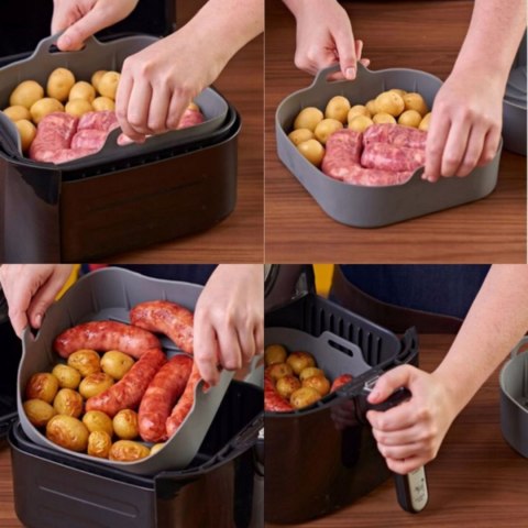 WKŁAD SILIKONOWY DO FRYTKOWNICY AIR FRYER FORMA WIELORAZOWA DO PIECZENIA xl