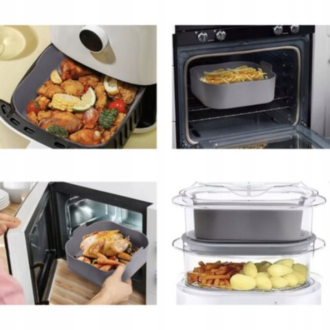WKŁAD SILIKONOWY DO FRYTKOWNICY AIR FRYER FORMA WIELORAZOWA DO PIECZENIA xl