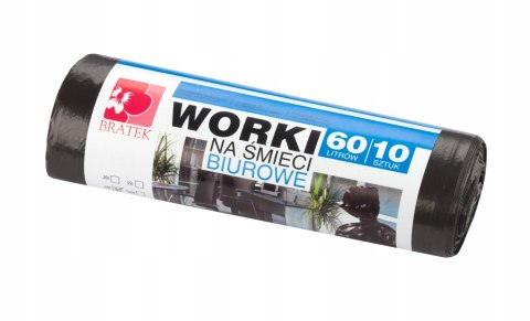Worki na śmieci uniwersalne Bratek WORKI NA ŚMIECI BIUROWE 60l 10 szt.