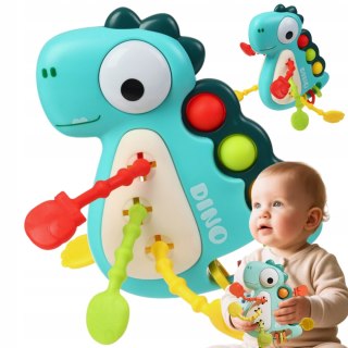 Zabawka Sensoryczna Montessori Dinozaur 5w1 Dla Niemowląt Gryzak Grzechotka