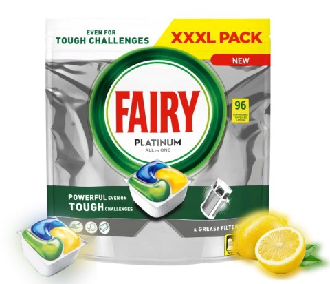 FAIRY PLATINUM ALL IN ONE KAPSUŁKI DO ZMYWARKI CYTRYNOWE Original 96 szt.