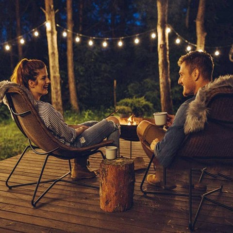 GIRLANDA LAMPKI solarne 50 LED WISZĄCE na BALKON żarówka ŚWIETLNA OGRODOWA