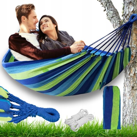 HAMAK OGRODOWY 2 OSOBOWY WISZĄCY DO OGRODU HUŚTAWKA DWUOSOBOWY 200x150