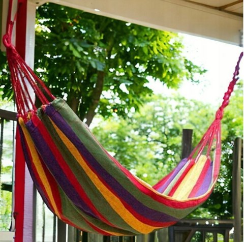 HAMAK OGRODOWY 2 OSOBOWY WISZĄCY DO OGRODU HUŚTAWKA DWUOSOBOWY 200x150