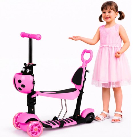 HULAJNOGA BALANSOWA TRÓJKOŁOWA DZIECIĘCA BIEDRONKA JEŹDZIK Z KOSZYKIEM 5w1