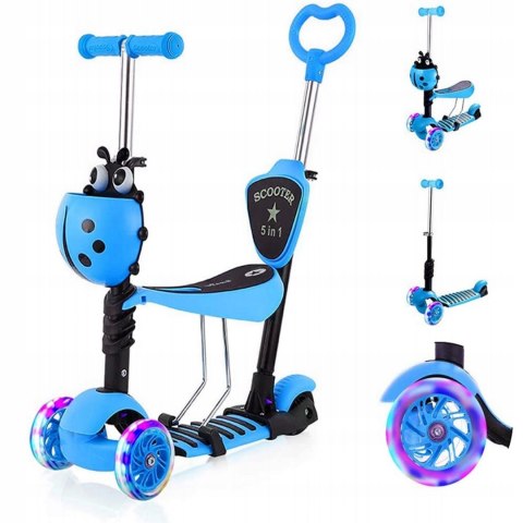 HULAJNOGA BALANSOWA TRÓJKOŁOWA DZIECIĘCA BIEDRONKA JEŹDZIK Z KOSZYKIEM 5w1