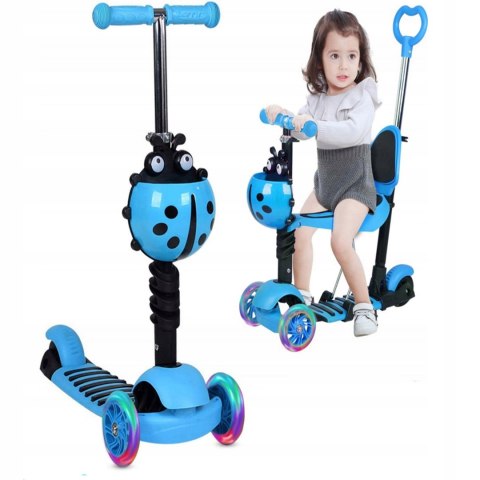 HULAJNOGA BALANSOWA TRÓJKOŁOWA DZIECIĘCA BIEDRONKA JEŹDZIK Z KOSZYKIEM 5w1