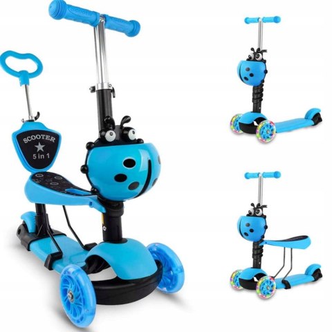 HULAJNOGA BALANSOWA TRÓJKOŁOWA DZIECIĘCA BIEDRONKA JEŹDZIK Z KOSZYKIEM 5w1