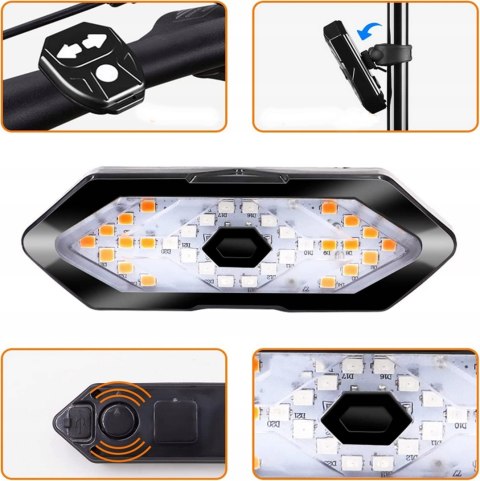 KIERUNKOWSKAZY LED NA ROWER HULAJNOGĘ LAMPKA OŚWIETLENIE TYŁ SYGNALIZACJA