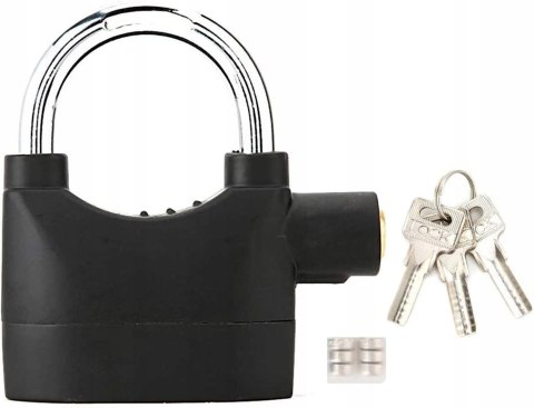 KŁÓDKA Z ALARMEM WODOODPORNA 110 dB ALARM ZABEZPIECZENIE ZAMEK + KLUCZYKI